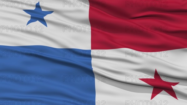 Closeup Panama Flag, Waving in the Wind, High Resolution