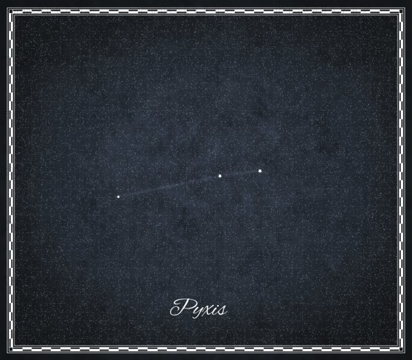 Pyxis star constellation, Night sky, Cluster of stars, Deep space, Compass constellation, Pyxis Nautica