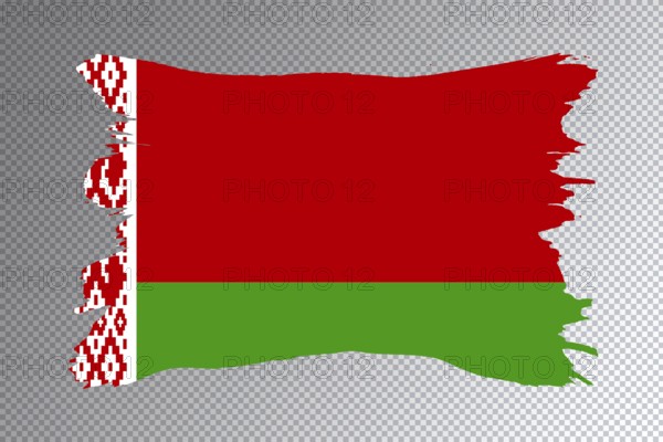 Belarus flag brush stroke, national flag on transparent background