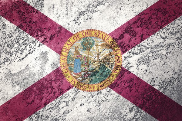 Grunge Florida state flag. Florida flag background grunge texture