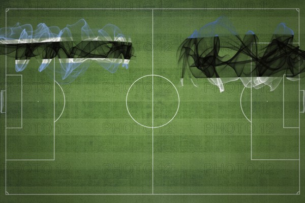 Botswana vs Estonia Soccer Match, national colors, national flags, soccer field, football game, Competition concept, Copy space
