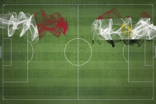 Malta vs Egypt Soccer Match, national colors, national flags, soccer field, football game, Competition concept, Copy space