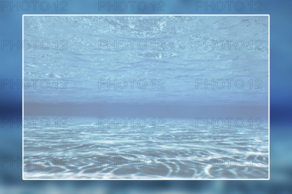 Swimming pool background white border frame, water surface blank text box