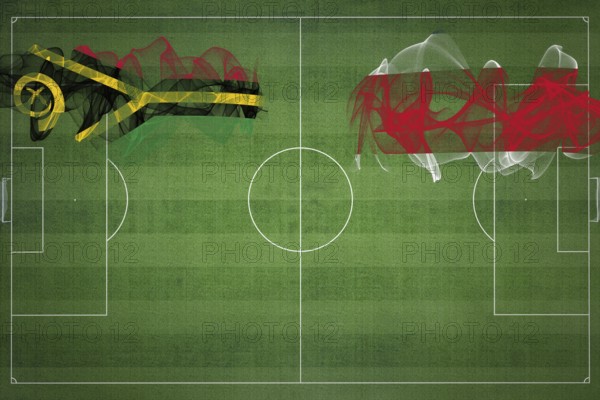 Vanuatu vs Costa Rica Soccer Match, national colors, national flags, soccer field, football game, Competition concept, Copy space