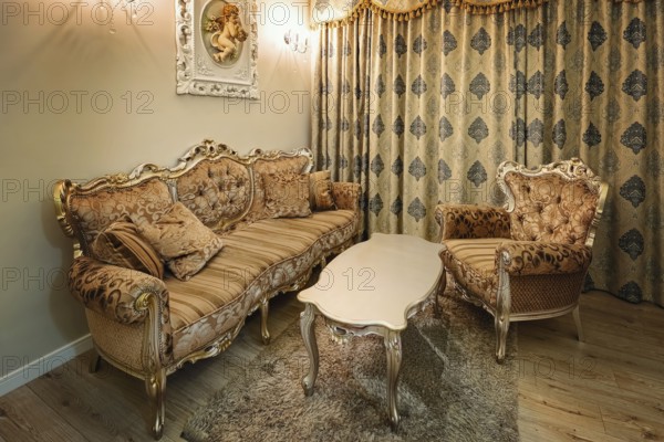 Interior of the room with sofa and armchair Bialystok, Poland, Europe