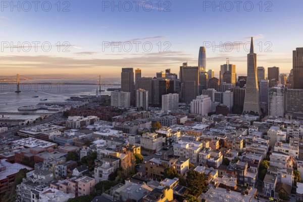 A picture of Downtown San Francisco at sunset