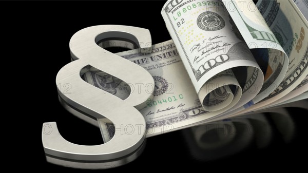 Symbolic image on the subject of legal costs, court costs, lawyer's fees, etc