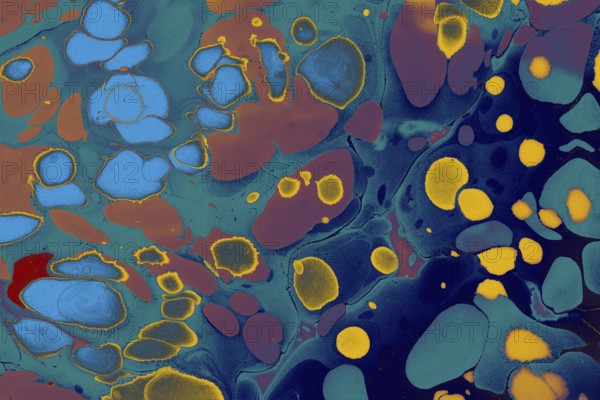 Ebru marble effect pattern design for print