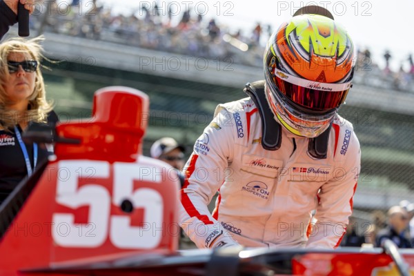 INDYCAR driver, BENJAMIN PEDERSEN (R) (55) of Copenhagen, Denmark and his AJ Foyt Racing Chevrolet team, prepare to qualify for the Indianapolis 500 at the Indianapolis Motor Speedway in Indianapolis, IN, USA, North America