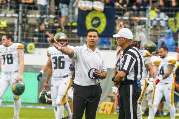 European League of Football, ELF/ Game: Barcelona Dragons at Stuttgart Surge on 18. Aug. 2024, in the Gazi-Stadion, Stuttgart, Germany, Europe