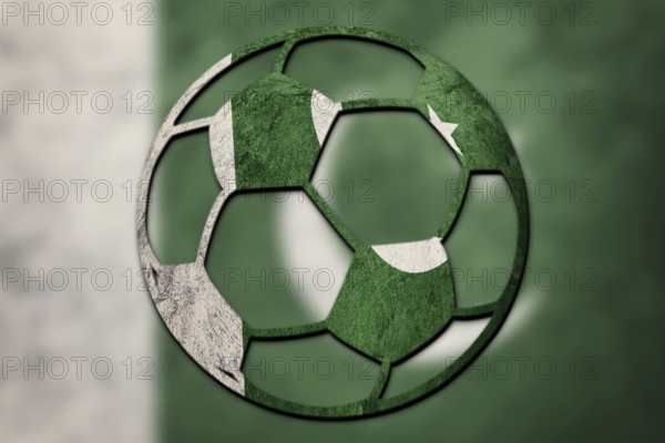 Soccer ball national Pakistan flag. Pakistan football ball