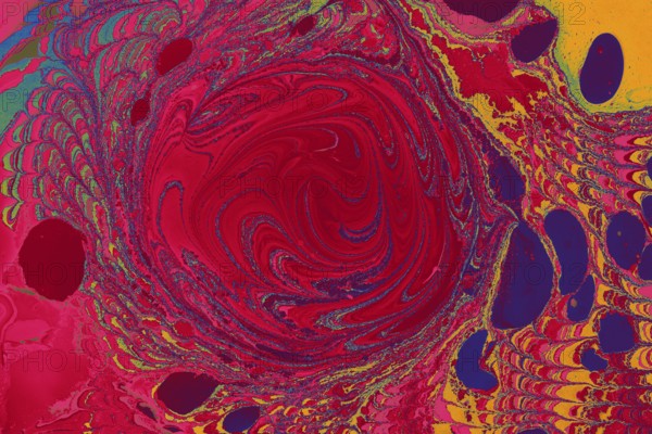 Ebru marble effect pattern design for print