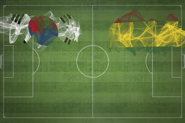 South Korea vs Bolivia Soccer Match, national colors, national flags, soccer field, football game, Competition concept, Copy space