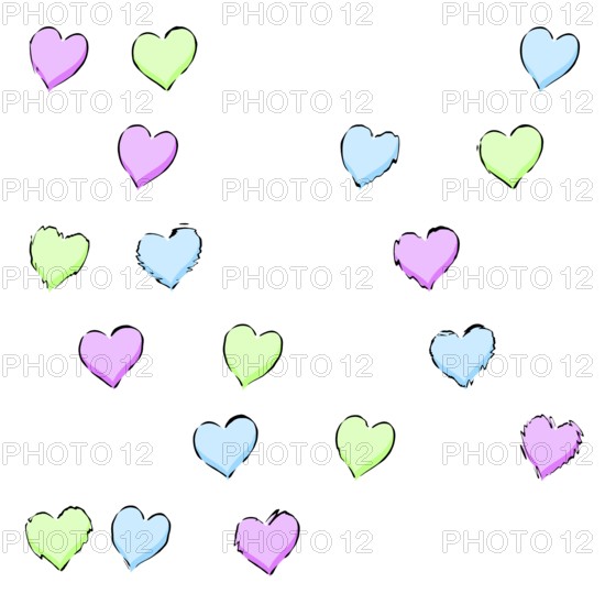 An illustration of a hearts pattern background