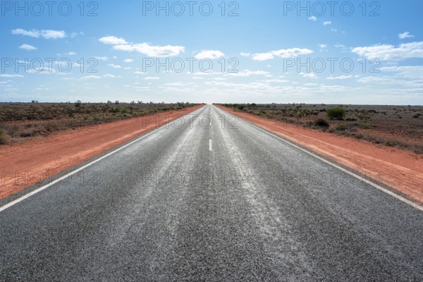 An image of the longest straight road in Australia