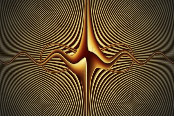 Abstract waves and lines background 3D illustration