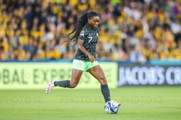BRISBANE, AUSTRALIA, JULY 27: Ifeoma ONUMONU of Nigeria as Australia plays Nigeria at the FIFA Women's World Cup Australia New Zealand 2023 at Brisbane Stadium on July 27, 2023