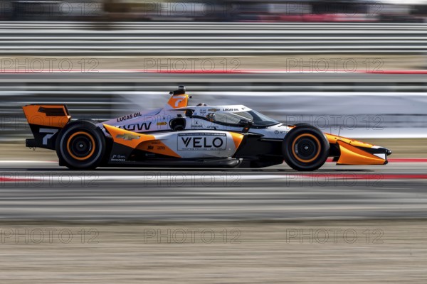 ALEXANDER ROSSI (7) of Nevada City, California drives through the turns during a practice session for the Inaugural Thermal Club $1 Million Challenge at The Thermal Club in Thermal, CA