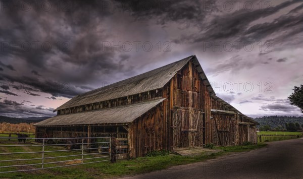 Sunset at the Farm, Northern California, USA, Color Image, North America