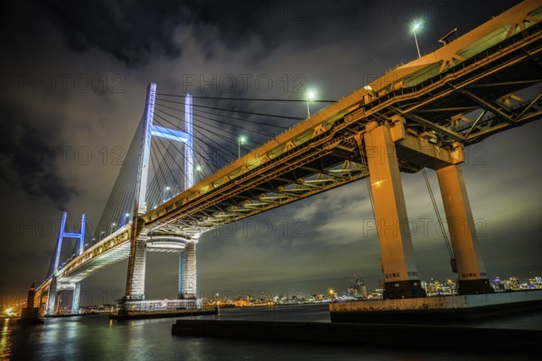 Night of Yokohama Bay Bridge (taken from Daikokufuto). Shooting Location: Yokohama-city kanagawa prefecture