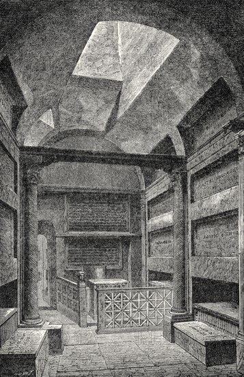 The Crypt of the Popes, Catacombs of Callixtus, Appian Way, Rome, rediscovered in 1854