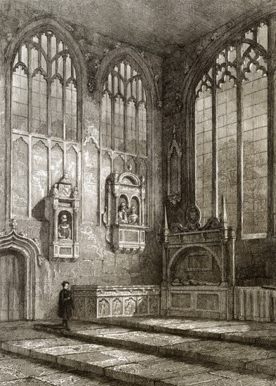 The Shakespeare funerary monument, Holy Trinity Church, Stratford-upon-Avon, England, Great Britain