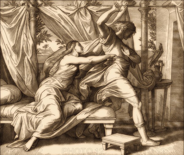 Joseph and Potiphar's Wife, Old Testament, by Julius Schnorr von Carolsfeld, 1860