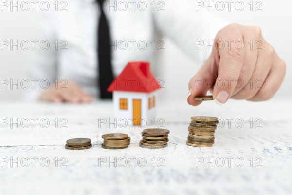 Lady Presenting New Home Savings Deals In Outfit, Business Woman Showing Possible Investment Oppurtiunities For New House, Mortegage Installments Exhibits For Recent Apartments Sales