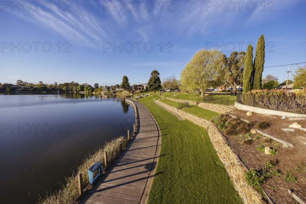 NAGAMBIE, AUSTRALIA, SEPTEMBER 25 2023: Late spring afternoon views of Nagambie township in Goulburn Valley, Victoria, Australia, Oceania