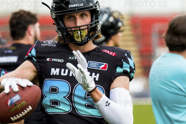 European League of Football, ELF/ Game: Prague Lions at Munich Ravens on 09. June. 2024, in the uhlsport PARK, Unterhaching, Germany, Europe