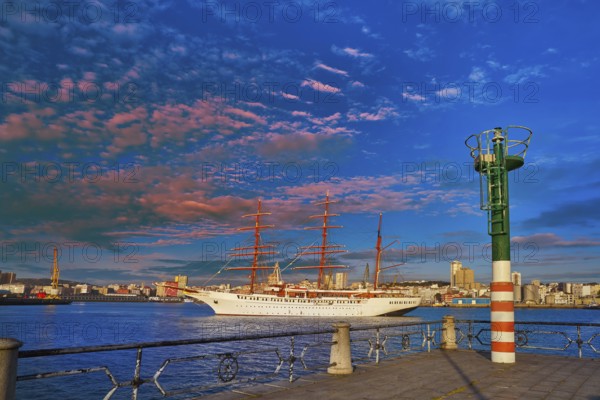 La Coruna Port sunrise in Galicia of Spain