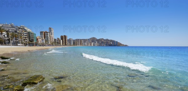 Benidorm Levante beach in Alicante Mediterranean of Spain