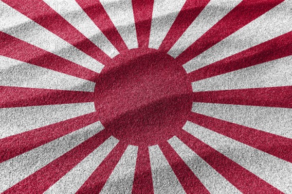 Rising Sun sand flag, national flag sand background