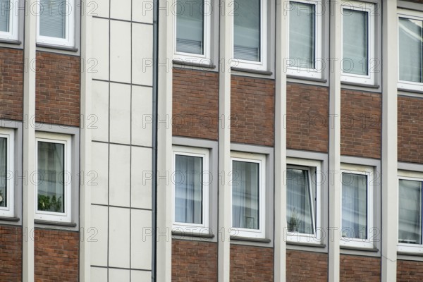 Facade of residential buildings in a city center