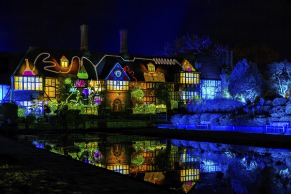 Wisley, Woking, Surrey, UK, November 19 : Christmas Glow 2022 at RHS Garden Wisley, Woking, Surrey, England, UK on November 19, 2022