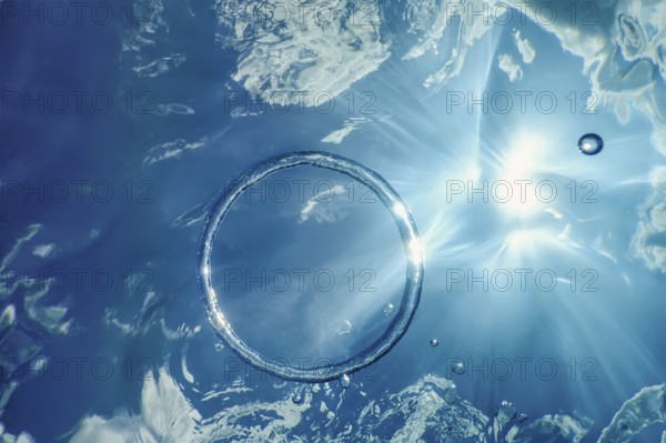 Bubble Ring Underwater ascends towards the Sun