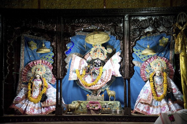 Statue radha gopinath ji temple, vrindavan, uttar pradesh, india, asia
