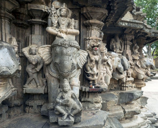Sculpture kopeshwar temple, Kolhapur, Maharashtra, India, Asia