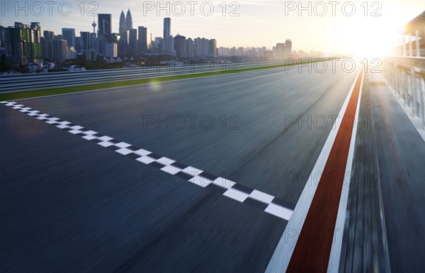 Motion blurred racetrack, cold mood