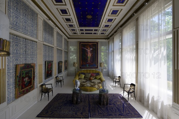 Blue Salon, Otto Wagner Villa, Ernst Fuchs Museum, Vienna, Austria, Europe