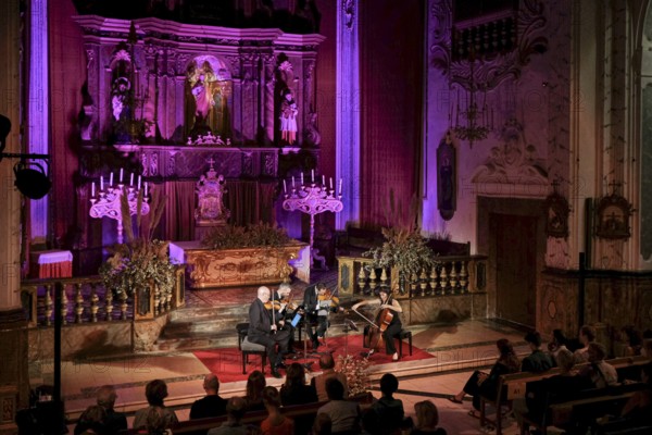 Quiroga Quartet, string quartet, Església Nostra Senyora dels Angels, Pollença, Majorca, Balearic Islands, Spain, Europe