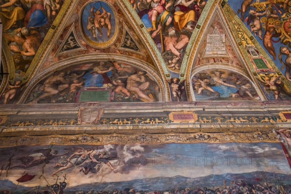 VATICAN CITY, VATICAN, JUNE 12, 2015 : interiors and architectural details of Raphael rooms in Vatican museum, june 12, 2015, in Vatican city, Vatican