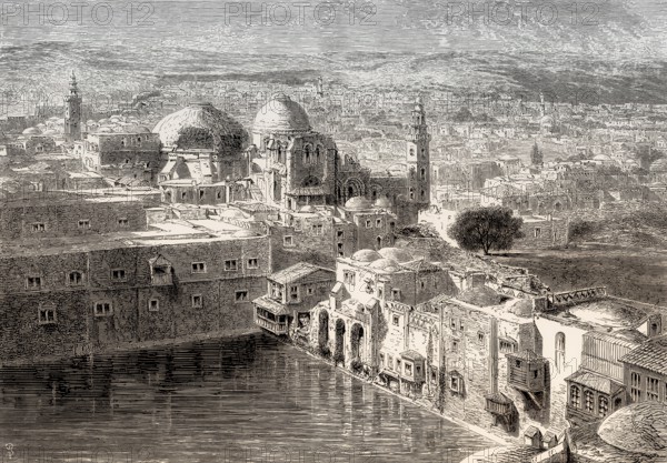 The Church of the Holy Sepulchre, Hezekiah's Pool, Old City of Jerusalem, 19th century