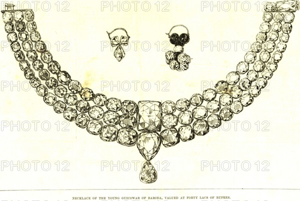 Necklace of the young Guicowar of Baroda, valued at forty Lacs of rupees, India, Asia