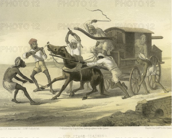 Colonial Indian images, our stage, coaching, India, Asia