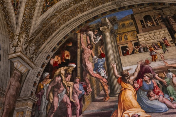 VATICAN CITY, VATICAN, JUNE 12, 2015 : interiors and architectural details of Raphael rooms in Vatican museum, june 12, 2015, in Vatican city, Vatican