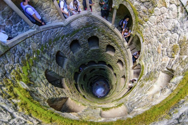 Initiation Well in Quinta da Regaleira, a UNESCO site in Sintra, Portugal, Europe