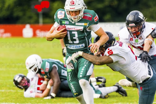 German Football League, Game: Schwäbisch Hall Unicorns, Kirchdorf Wildcats in the Optima Sportpark in Schwäbisch Hall Germany on 27. July. 2024