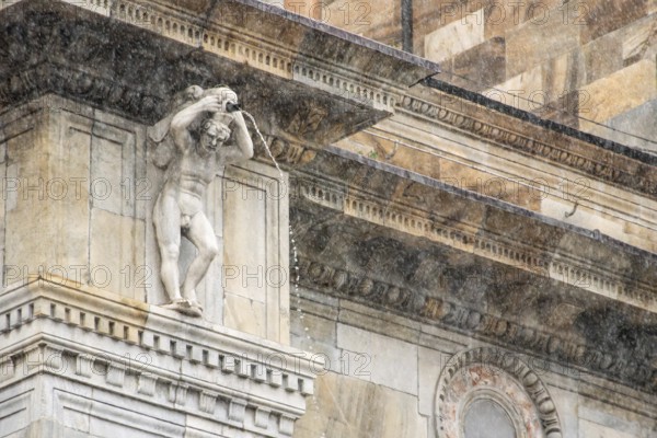 Architectural detail of the roof of the Como cathedral, Italy, Europe