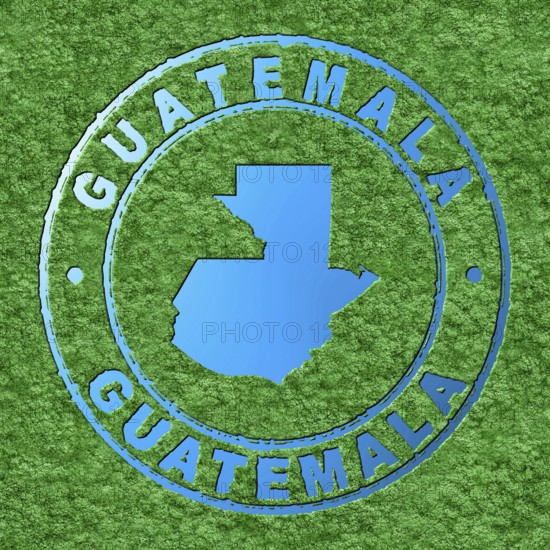 Map of Guatemala, Forest with Water Map, CO2 Reduction
